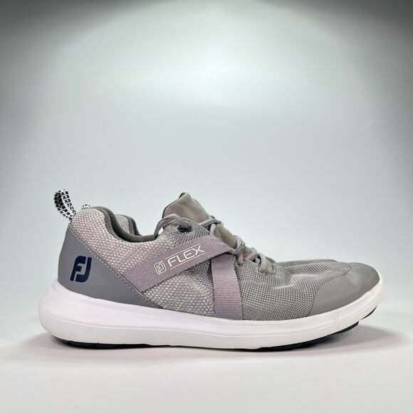 FootJoy FJ Flex Gray White Spikeless Low Top 56106 Golf Shoes Men's Size 9 M - Picture 1 of 10